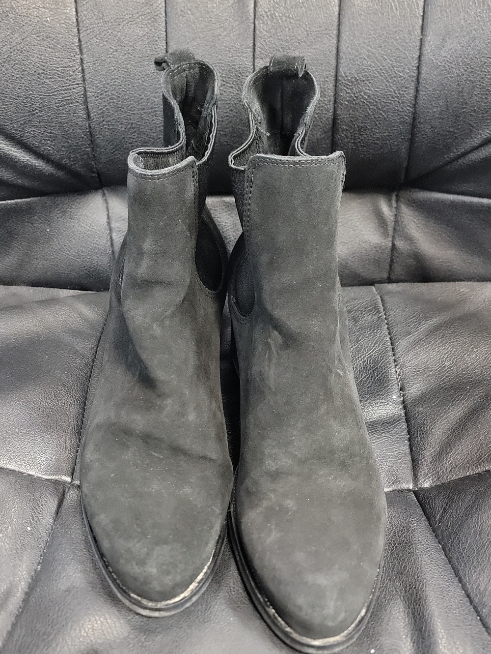 Vibram Black Suede Chelsea Booties